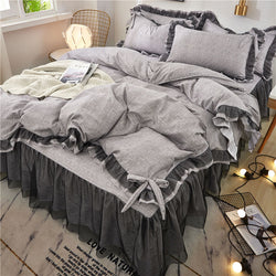 Corfu Bow 100% Cotton 5 pcs Duvet Comforter Set - Tranquility Bed